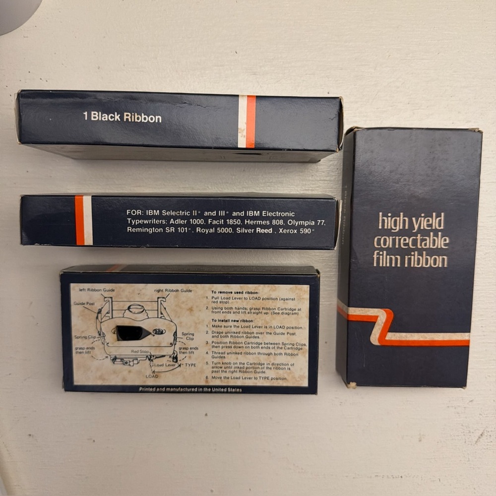 💨 lot 4 high yield correctable film black ribbon IBM Selectric II III typewriter